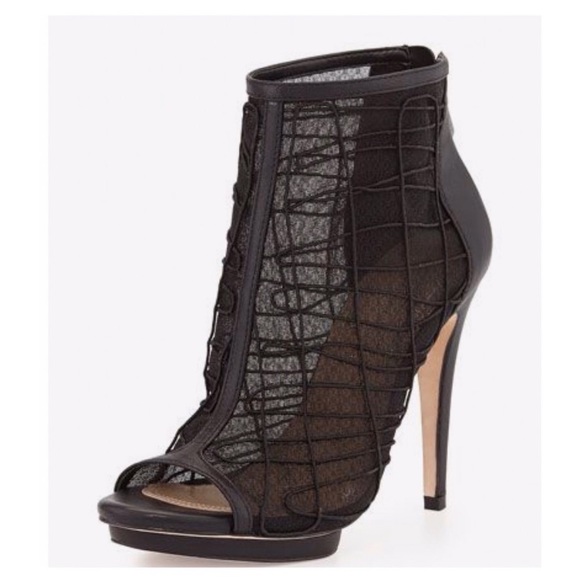 BCBGMaxazria Mesh Peep Toe Booties - Picture 2 of 7
